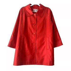 Pendleton Trench Coat Women Size PL Red Outdoor Fisherman Outerwear Cozy